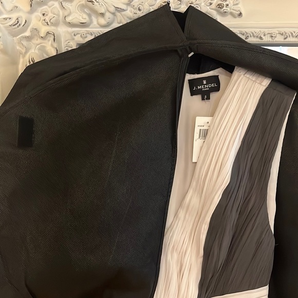 J. MENDEL Cocktail dress in anthracite/ivory silk. - Picture 9 of 16